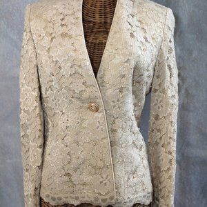 PATRA Petite Cream Lace Blazer
